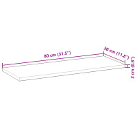Produktbild för Svävande hyllor 3 st 80x30x2 cm behandlat massivt akaciaträ