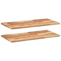 Produktbild för Svävande hyllor 2 st 80x40x2 cm behandlat massivt akaciaträ