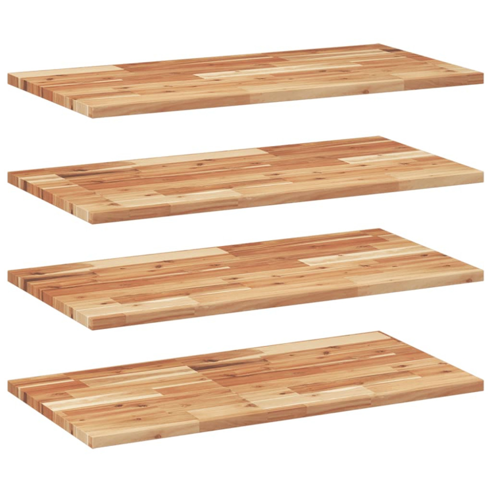 Produktbild för Svävande hyllor 4 st 80x40x2 cm behandlat massivt akaciaträ