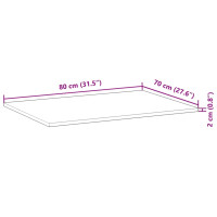 Produktbild för Bordsskiva behandlad 80x70x2 cm massivt akaciaträ