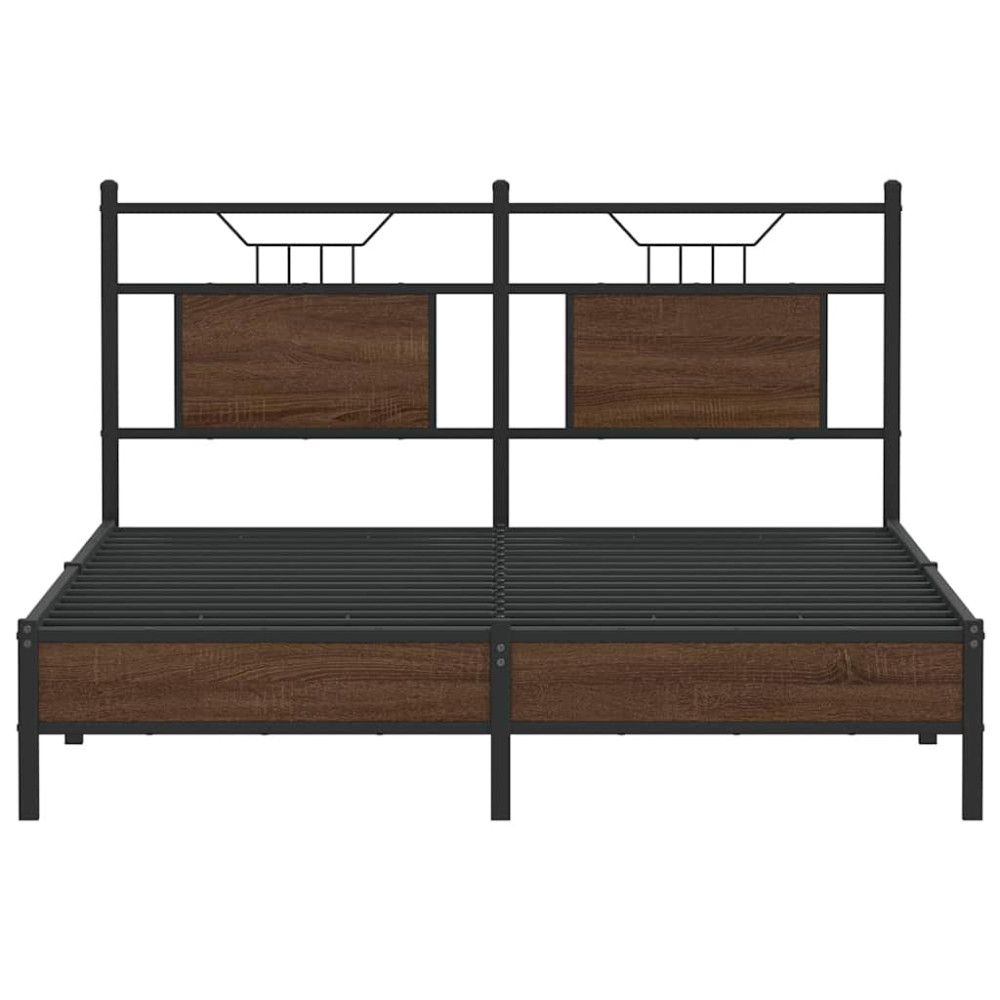 Produktbild för Sängram utan madrass brun ek 140x190 cm konstruerad trä