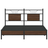 Produktbild för Sängram utan madrass brun ek 140x190 cm konstruerad trä