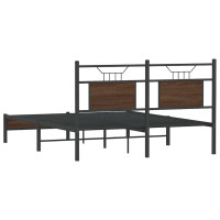 Produktbild för Sängram utan madrass brun ek 140x190 cm konstruerad trä
