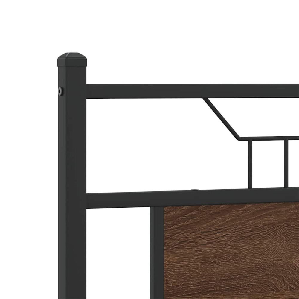 Produktbild för Sängram utan madrass brun ek 140x190 cm konstruerad trä
