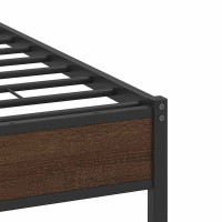 Produktbild för Sängram utan madrass brun ek 140x190 cm konstruerad trä