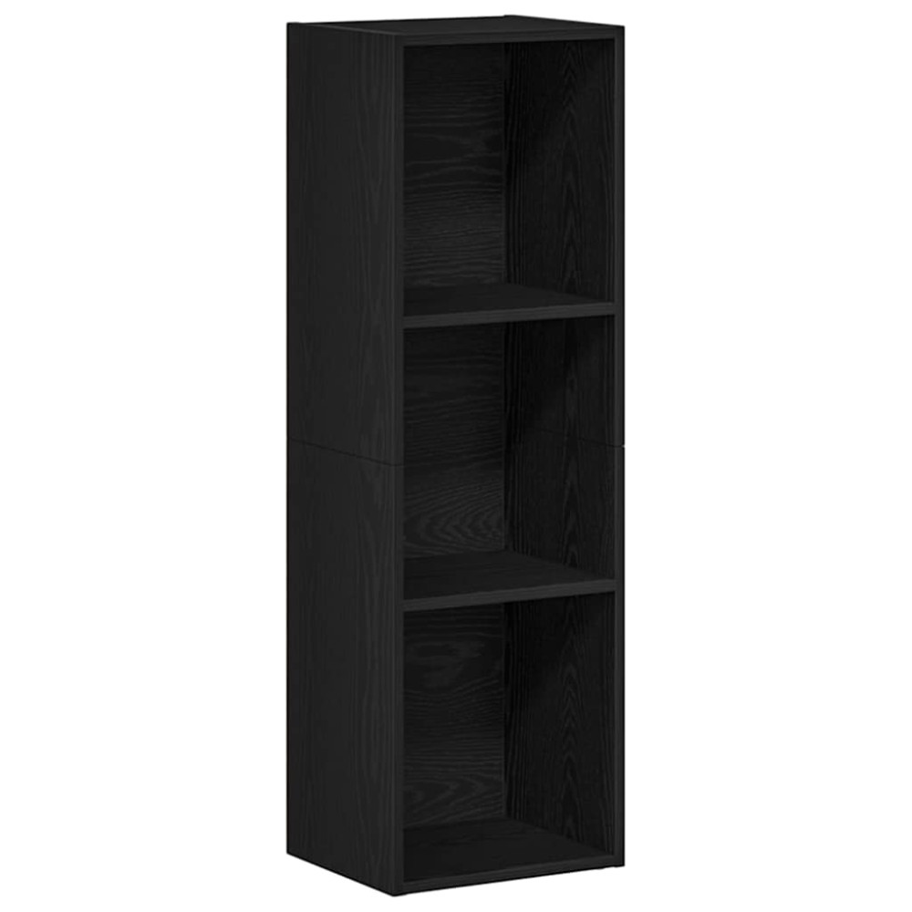 Produktbild för Bokhylla svart ek 36x30x114 cm konstruerat trä