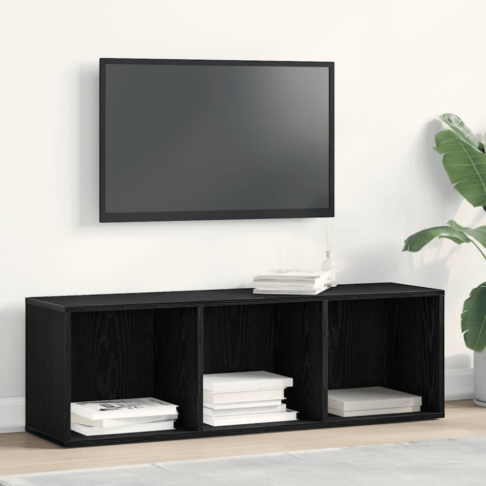 Produktbild för Bokhylla svart ek 36x30x114 cm konstruerat trä