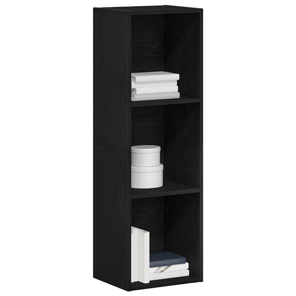 Produktbild för Bokhylla svart ek 36x30x114 cm konstruerat trä