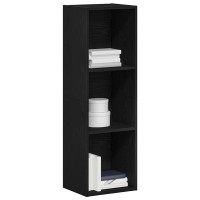 Produktbild för Bokhylla svart ek 36x30x114 cm konstruerat trä