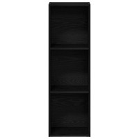 Produktbild för Bokhylla svart ek 36x30x114 cm konstruerat trä