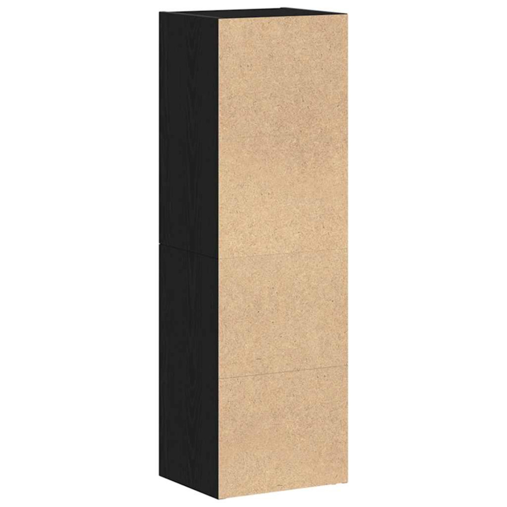 Produktbild för Bokhylla svart ek 36x30x114 cm konstruerat trä