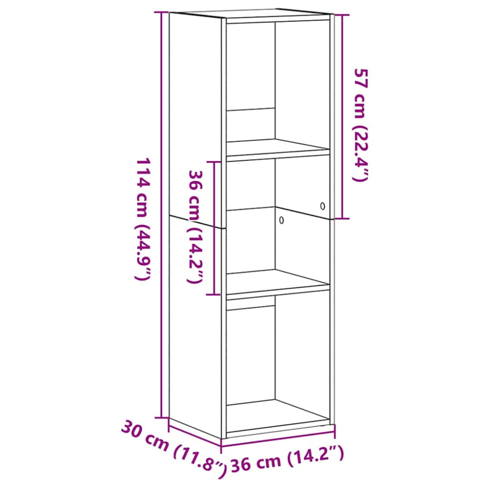 Produktbild för Bokhylla svart ek 36x30x114 cm konstruerat trä