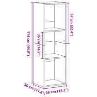 Produktbild för Bokhylla svart ek 36x30x114 cm konstruerat trä