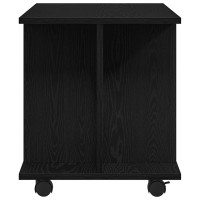 Produktbild för TV-bänk med hjul svart ek 80x40x45 cm konstruerat trä