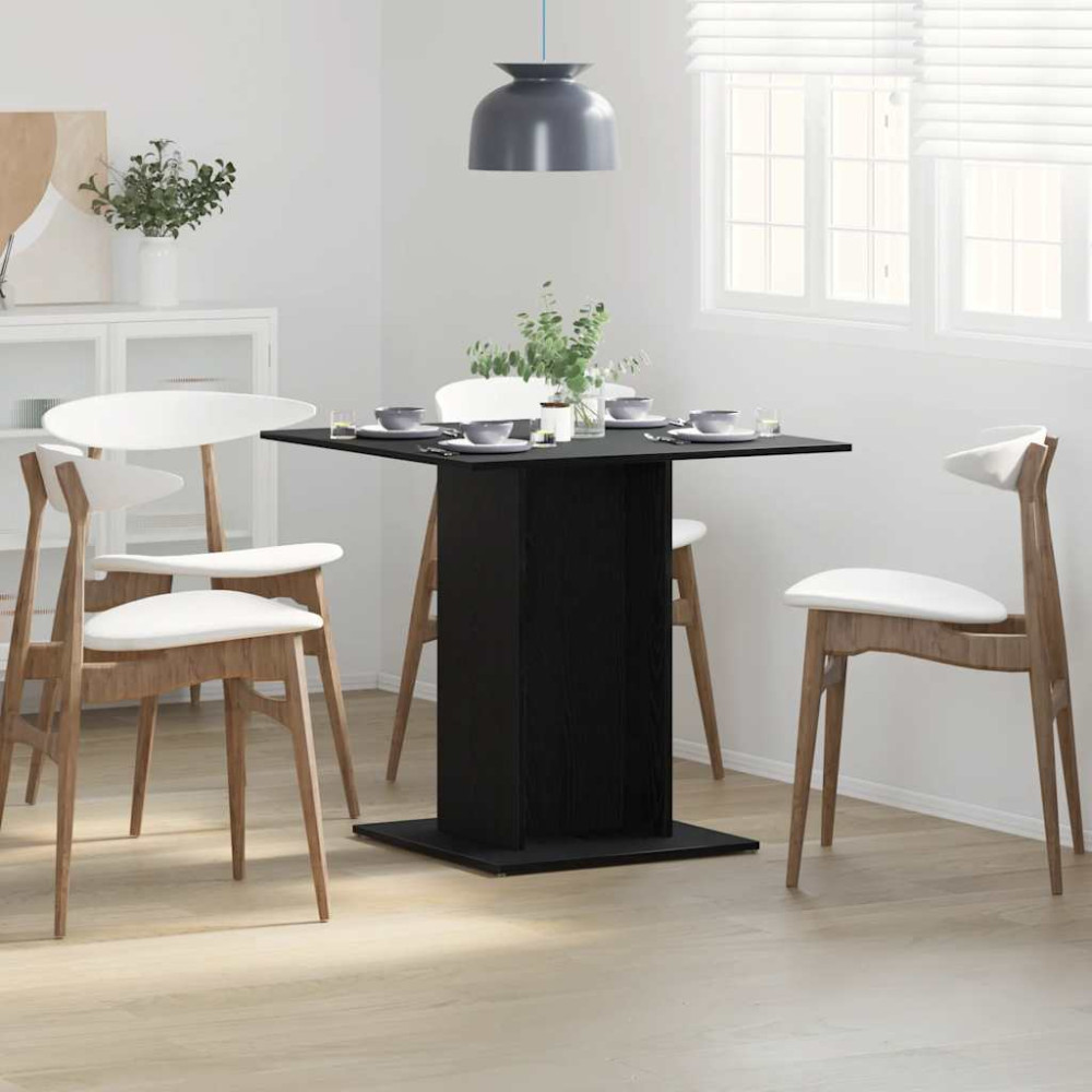 Produktbild för Matbord svart ek 80x80x75 cm konstruerat trä