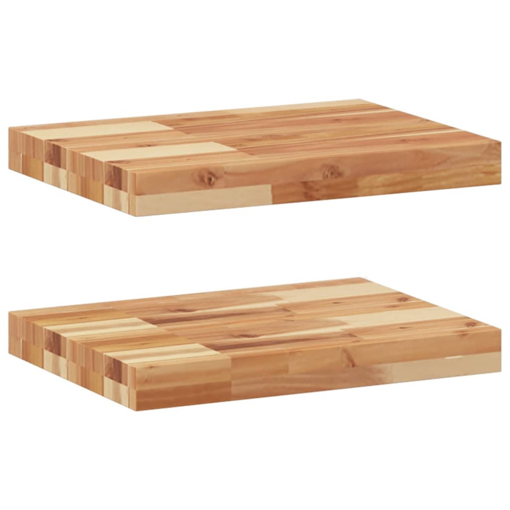 Produktbild för Svävande hyllor 2 st 40x30x4 cm behandlat massivt akaciaträ