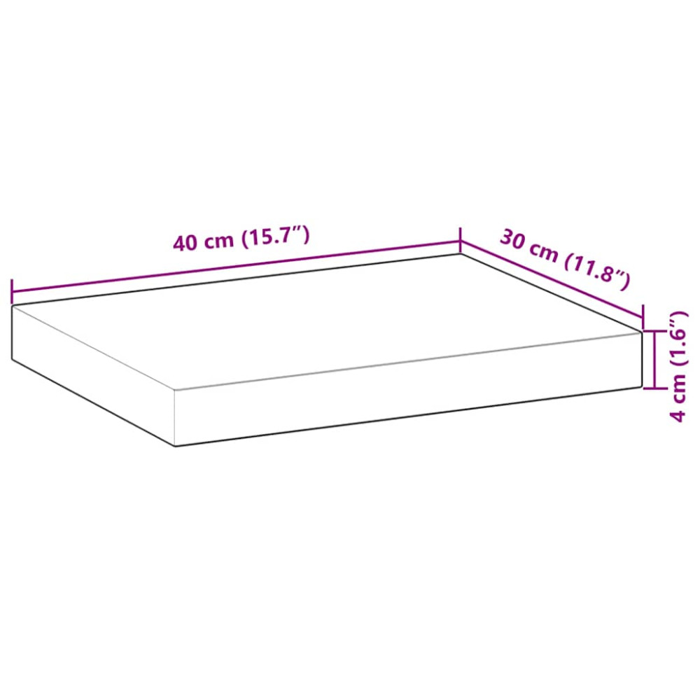 Produktbild för Svävande hyllor 2 st 40x30x4 cm behandlat massivt akaciaträ