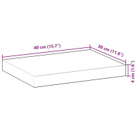 Produktbild för Svävande hyllor 2 st 40x30x4 cm behandlat massivt akaciaträ