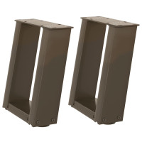 Produktbild för Soffbordsben U-formade 2 st naturstål 30x(30-31) cm stål