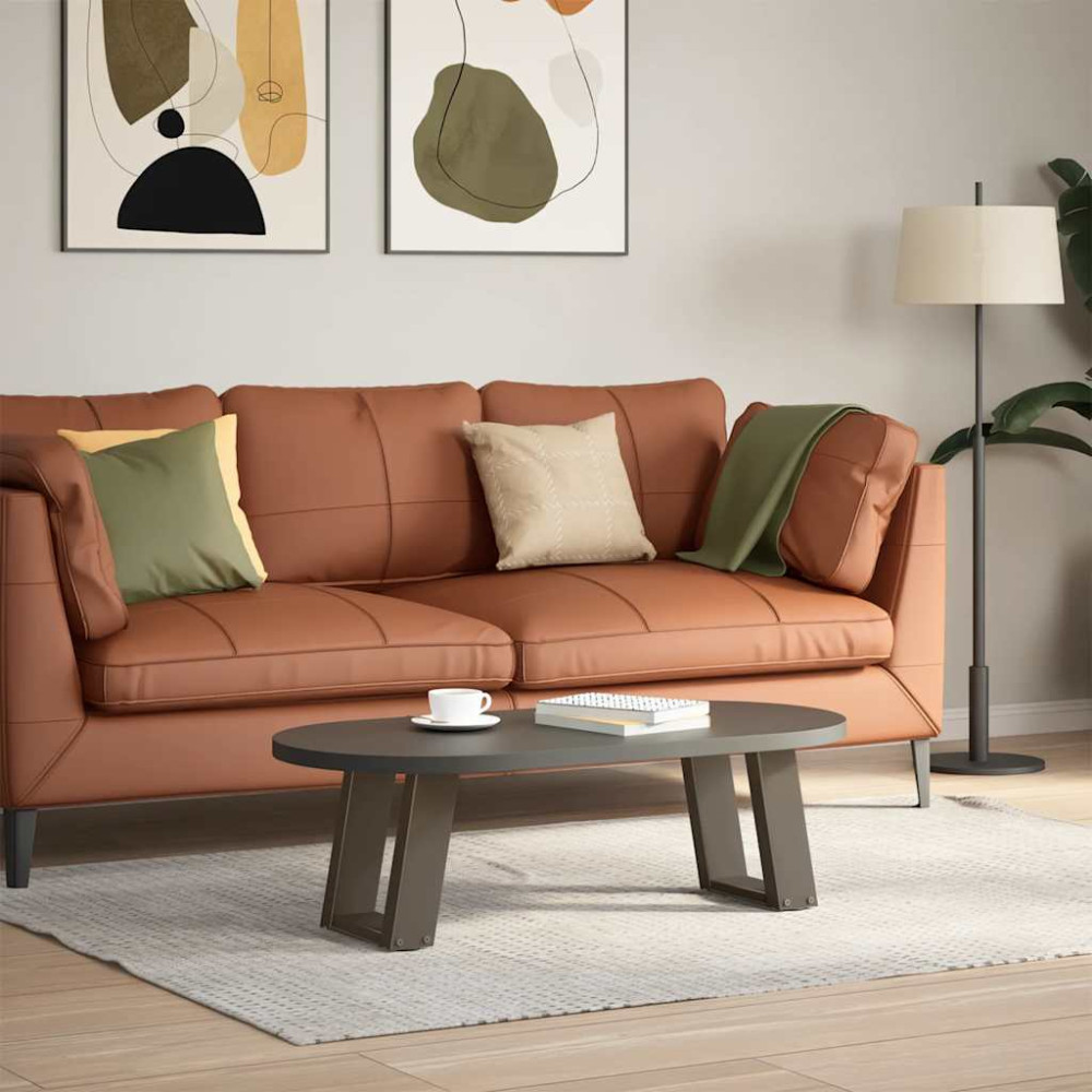 Produktbild för Soffbordsben U-formade 2 st naturstål 30x(30-31) cm stål