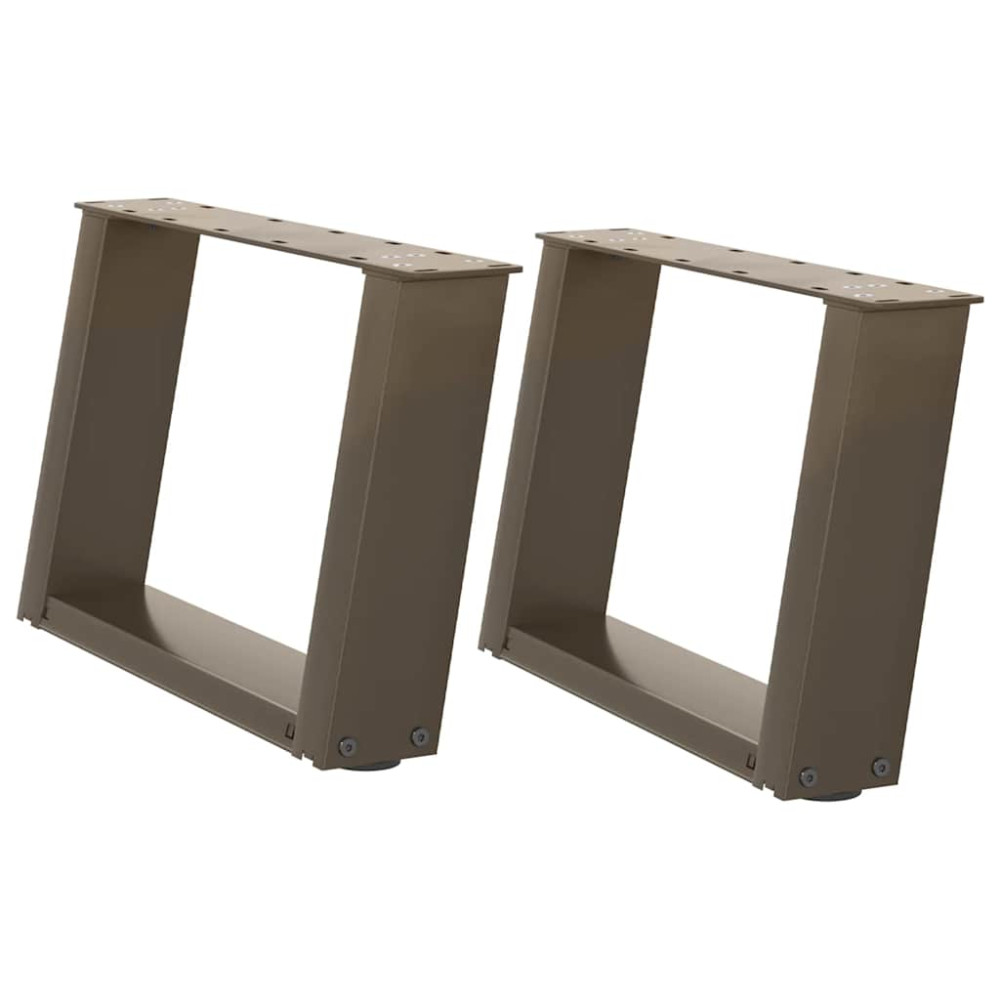 Produktbild för Soffbordsben U-formade 2 st naturstål 50x(30-31) cm stål