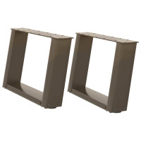 Produktbild för Soffbordsben U-formade 2 st naturstål 50x(30-31) cm stål