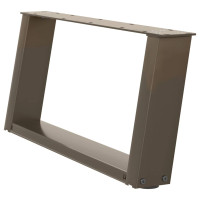 Produktbild för Soffbordsben U-formade 2 st naturstål 60x(30-31) cm stål
