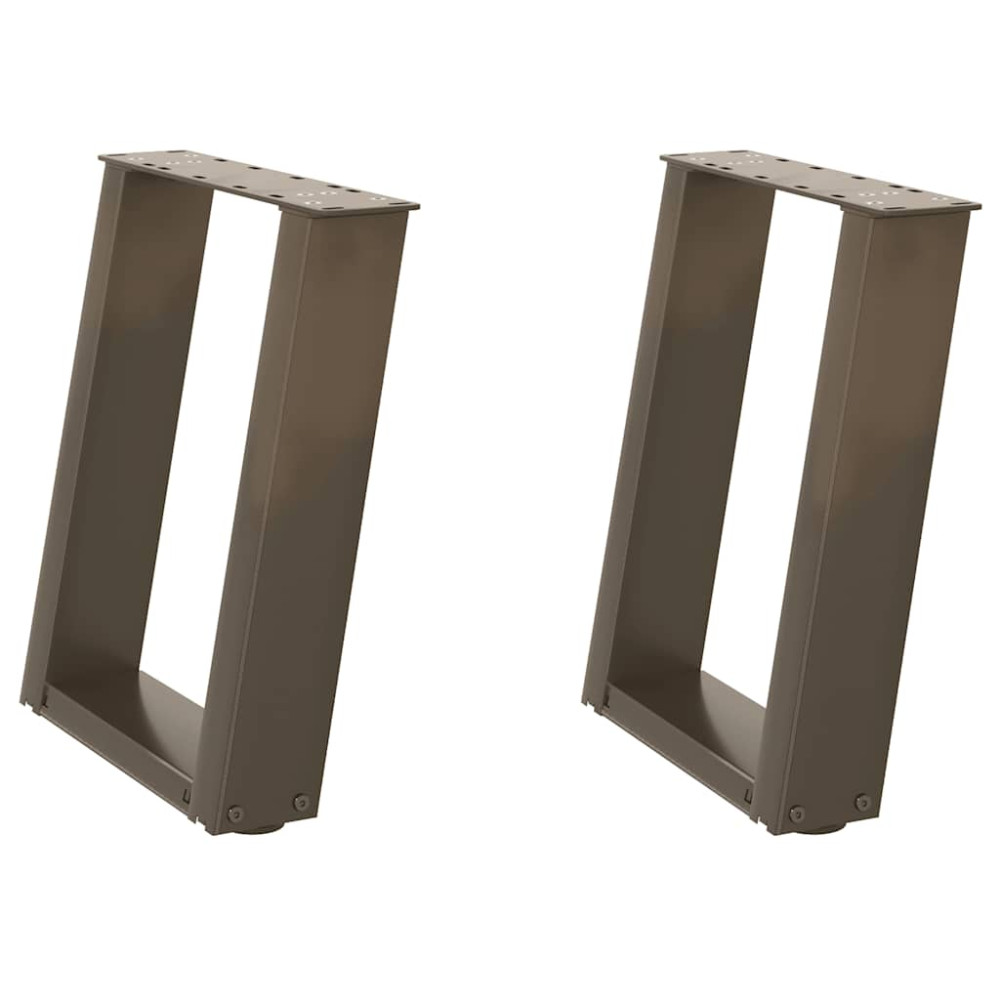Produktbild för Soffbordsben U-formade 2 st naturstål 38x(42-43) cm stål