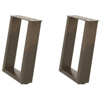 Produktbild för Soffbordsben U-formade 2 st naturstål 38x(42-43) cm stål
