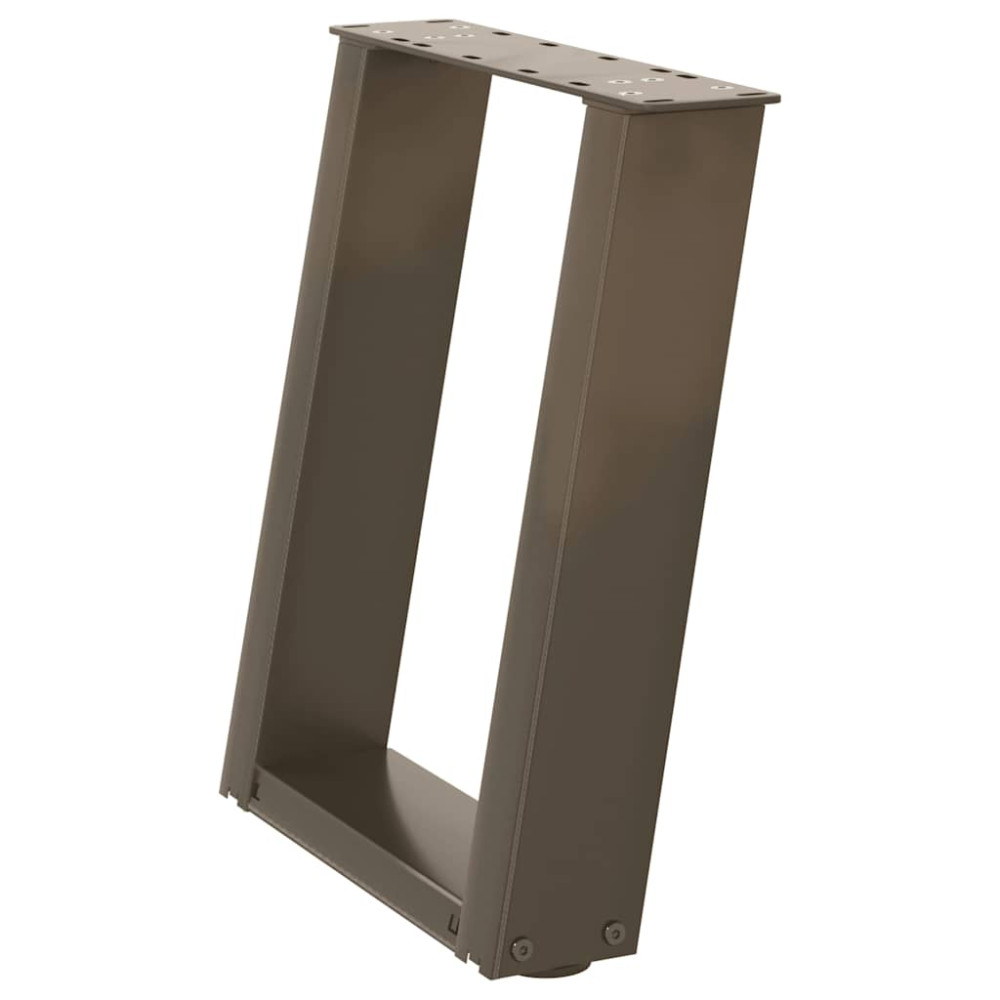 Produktbild för Soffbordsben U-formade 2 st naturstål 38x(42-43) cm stål