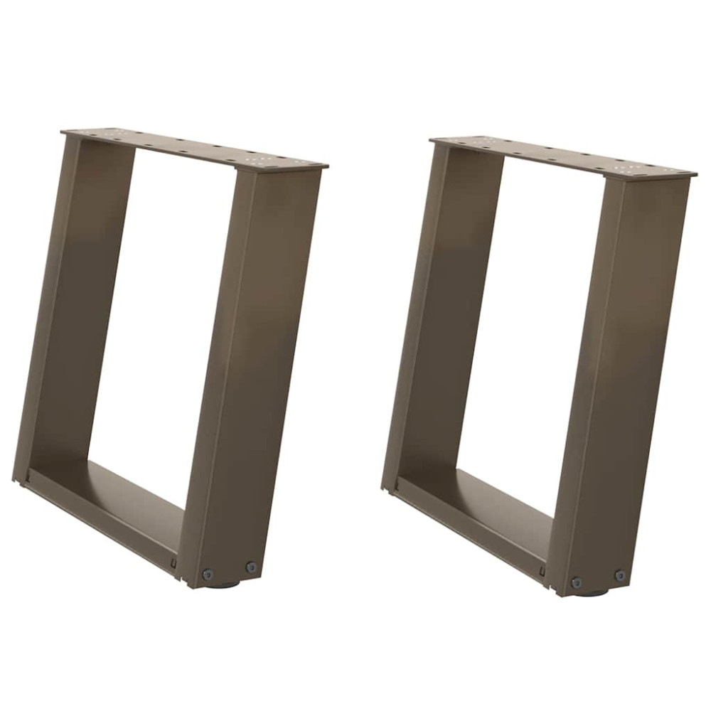 Produktbild för Soffbordsben U-formade 2 st naturstål 50x(42-43) cm stål