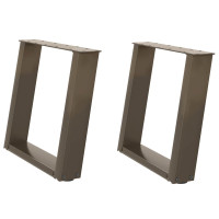 Produktbild för Soffbordsben U-formade 2 st naturstål 50x(42-43) cm stål