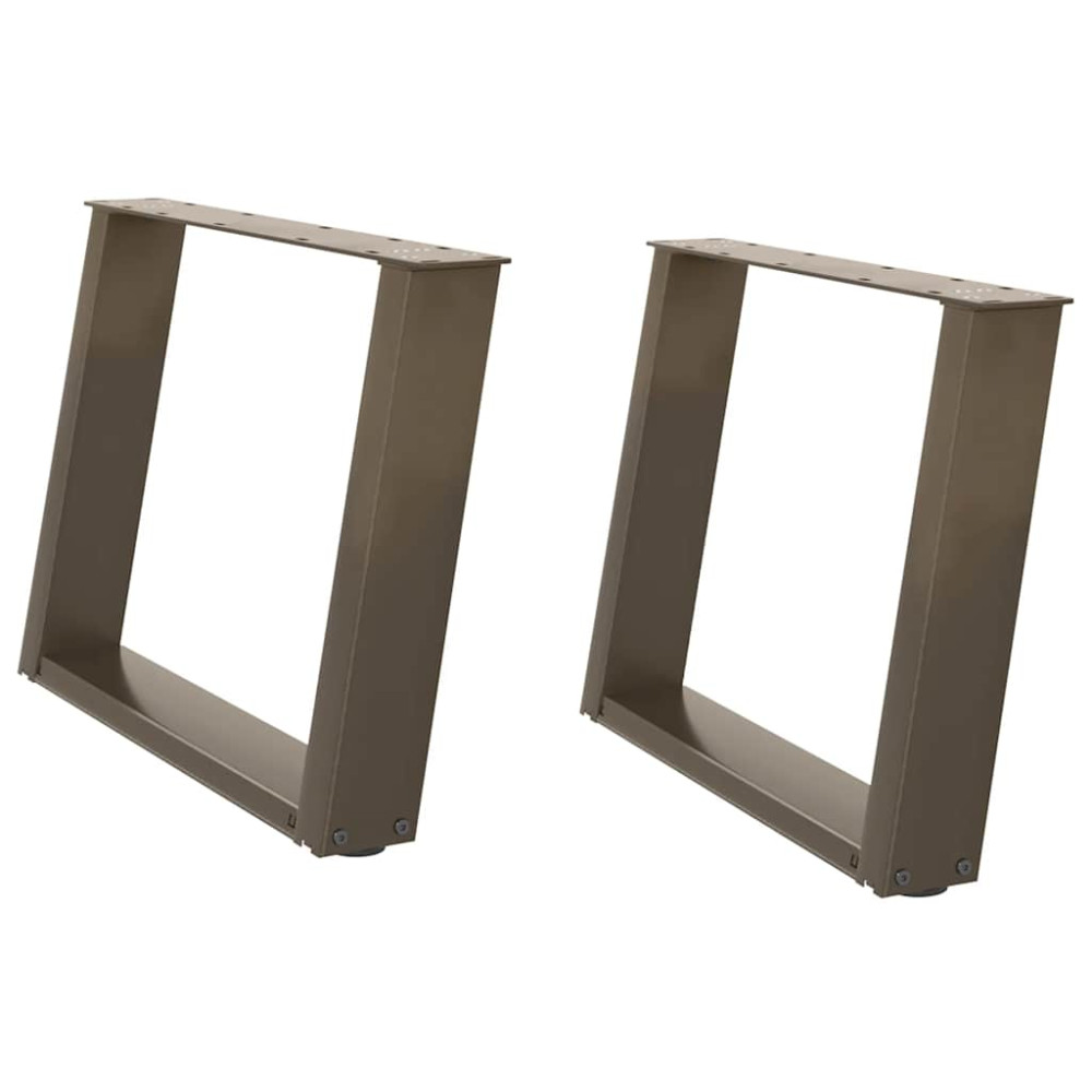Produktbild för Soffbordsben U-formade 2 st naturstål 60x(42-43) cm stål