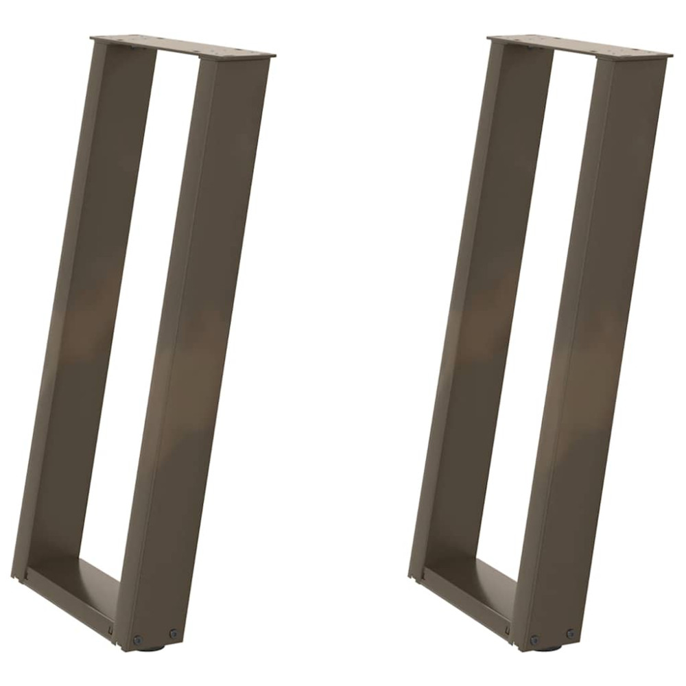 Produktbild för Konsolbordsben U-formade 2 st naturstål 28x(72-73) cm stål