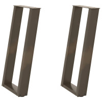 Produktbild för Konsolbordsben U-formade 2 st naturstål 28x(72-73) cm stål