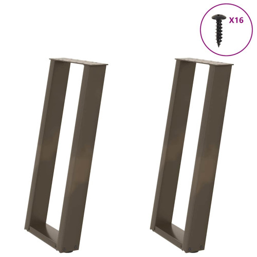vidaXL Konsolbordsben U-formade 2 st naturstål 38x(72-73) cm stål