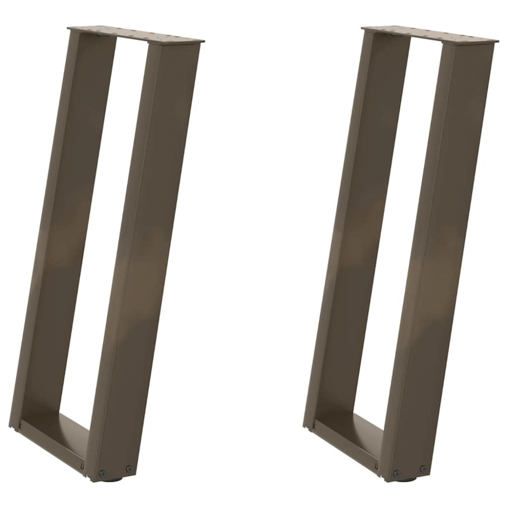 Produktbild för Konsolbordsben U-formade 2 st naturstål 38x(72-73) cm stål
