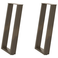 Produktbild för Konsolbordsben U-formade 2 st naturstål 38x(72-73) cm stål