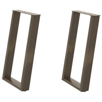 Produktbild för Matbordsben U-formade 2 st naturstål 50x(72-73) cm stål