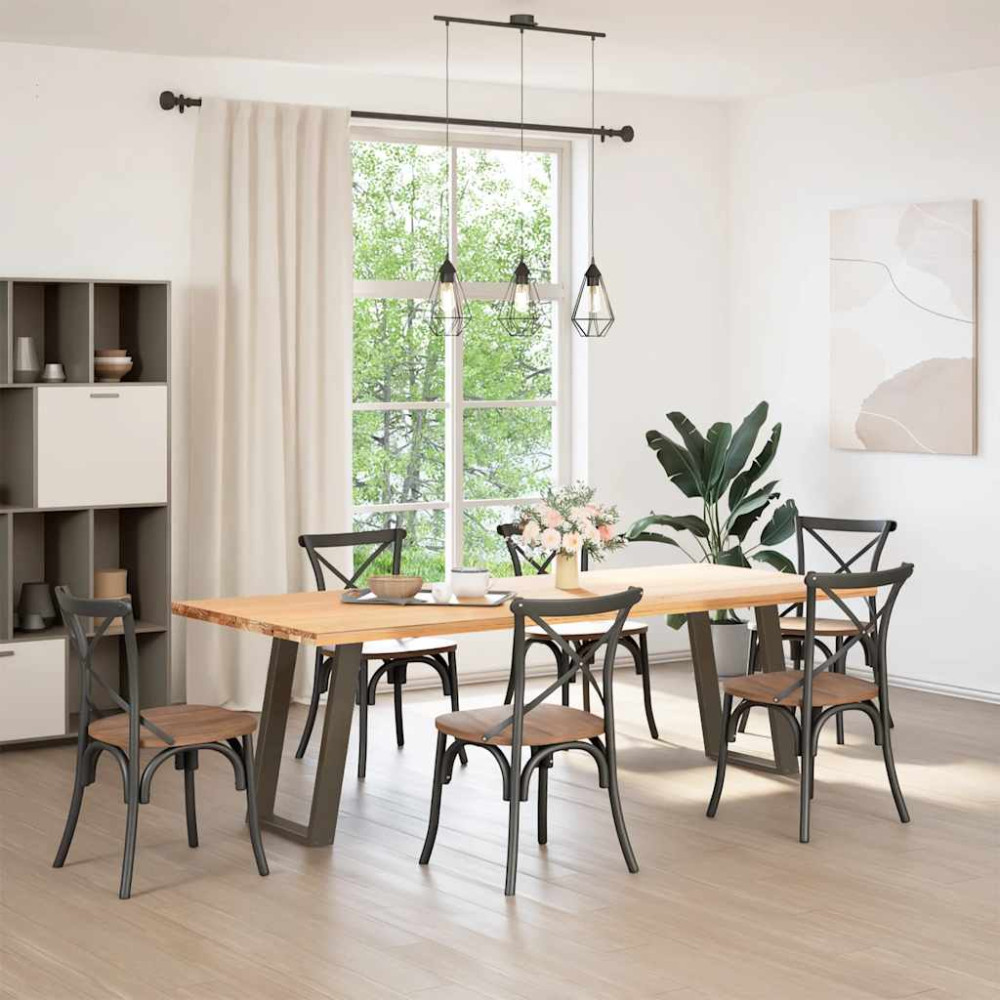Produktbild för Matbordsben U-formade 2 st naturstål 50x(72-73) cm stål