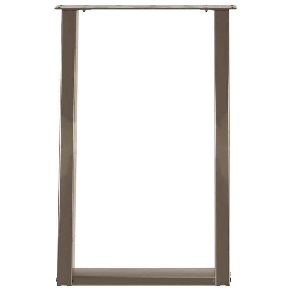Produktbild för Matbordsben U-formade 2 st naturstål 50x(72-73) cm stål