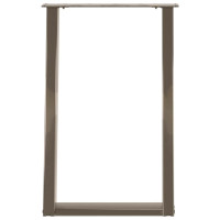 Produktbild för Matbordsben U-formade 2 st naturstål 50x(72-73) cm stål