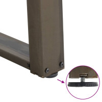 Produktbild för Matbordsben U-formade 2 st naturstål 50x(72-73) cm stål
