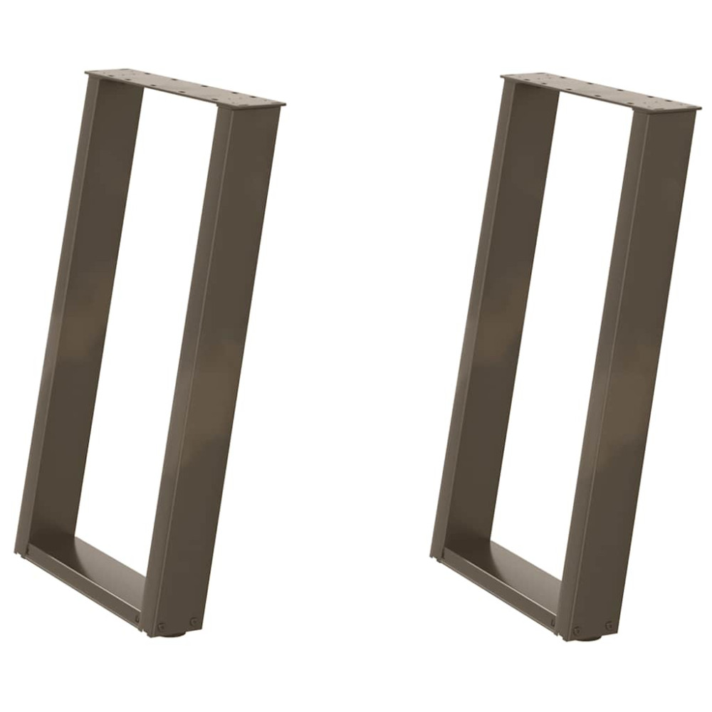 Produktbild för Matbordsben U-formade 2 st naturstål 60x(72-73) cm stål