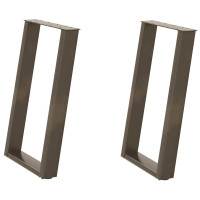 Produktbild för Matbordsben U-formade 2 st naturstål 60x(72-73) cm stål