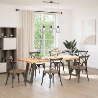 Produktbild för Matbordsben U-formade 2 st naturstål 60x(72-73) cm stål