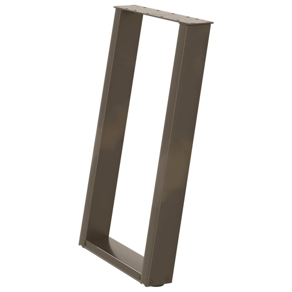 Produktbild för Matbordsben U-formade 2 st naturstål 60x(72-73) cm stål