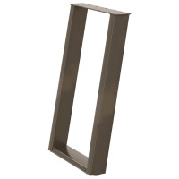 Produktbild för Matbordsben U-formade 2 st naturstål 60x(72-73) cm stål