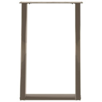 Produktbild för Matbordsben U-formade 2 st naturstål 60x(72-73) cm stål