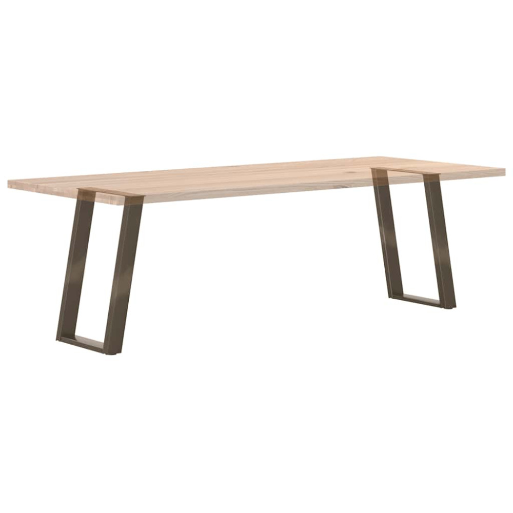 Produktbild för Matbordsben U-formade 2 st naturstål 60x(72-73) cm stål